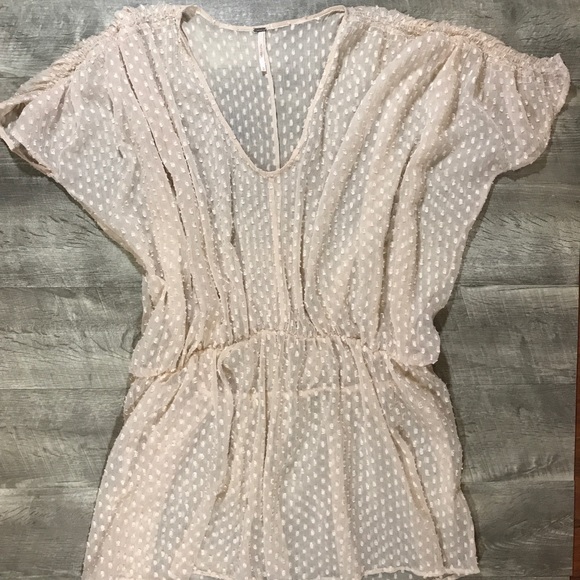 Free People Tops - HOST PICK!Free people pale pink sheer tunic size s